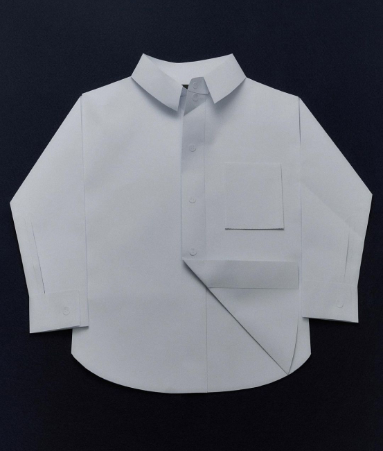 Camisa arte en papel origami