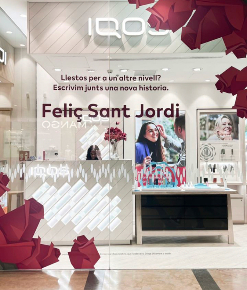 Feliç Sant Jordi tienda rosas origami IQOS