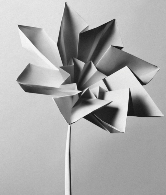 Origami flor arte en papel