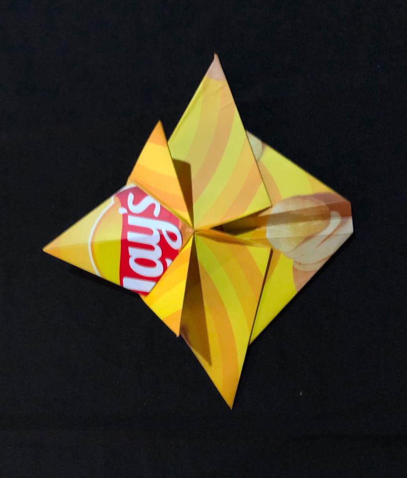 origami Lay's envoltorio patatas cartoncita