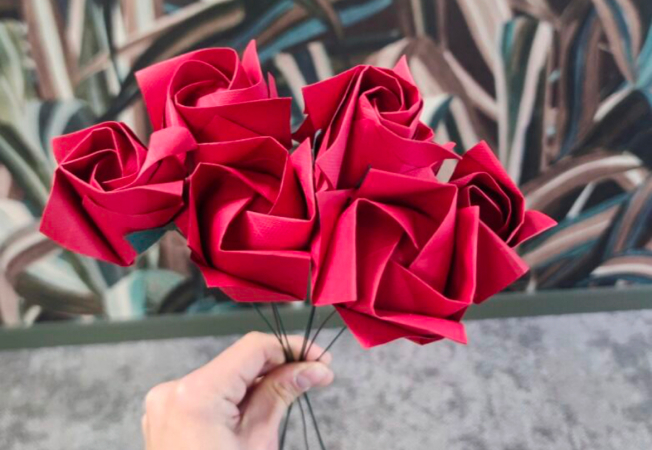 rosas origami